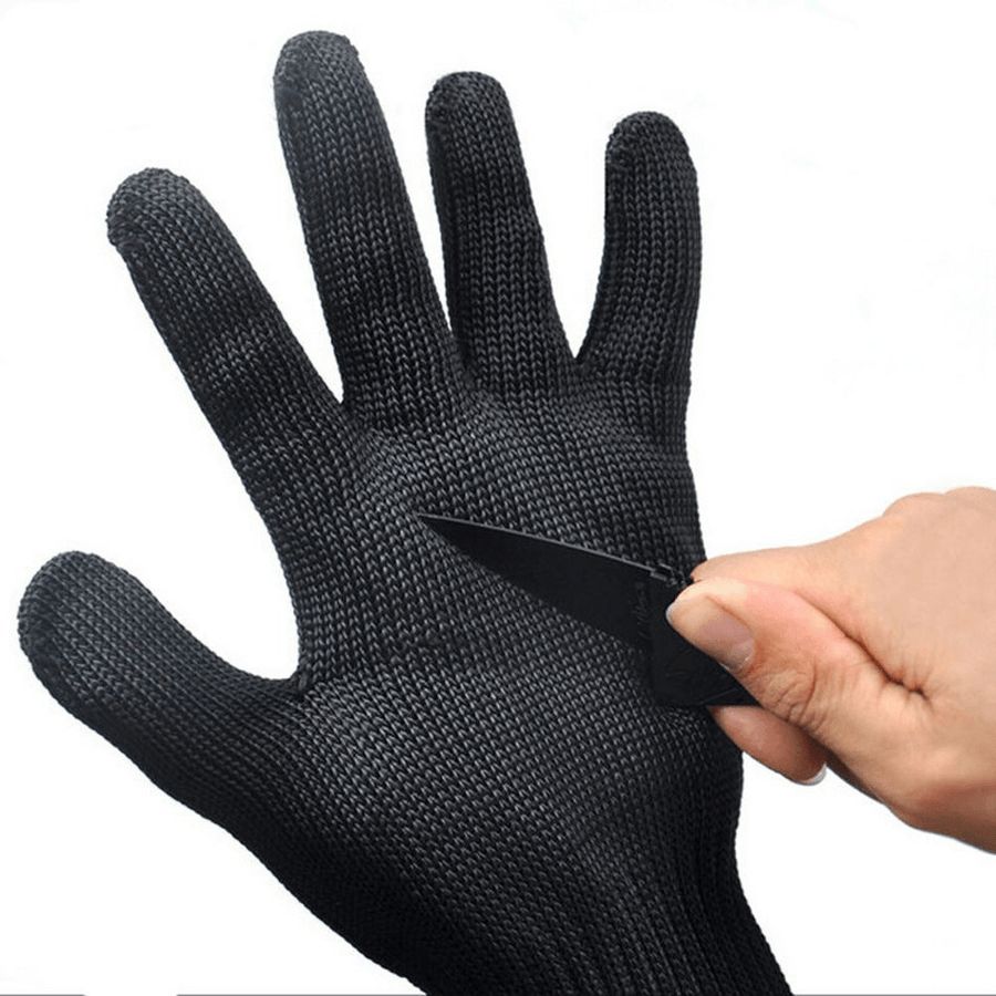 5 Pairs of 5 Level Anti-Cutting Gloves Stainless Steel Wire Safety Work Hands Protector Cut Proof - MRSLM