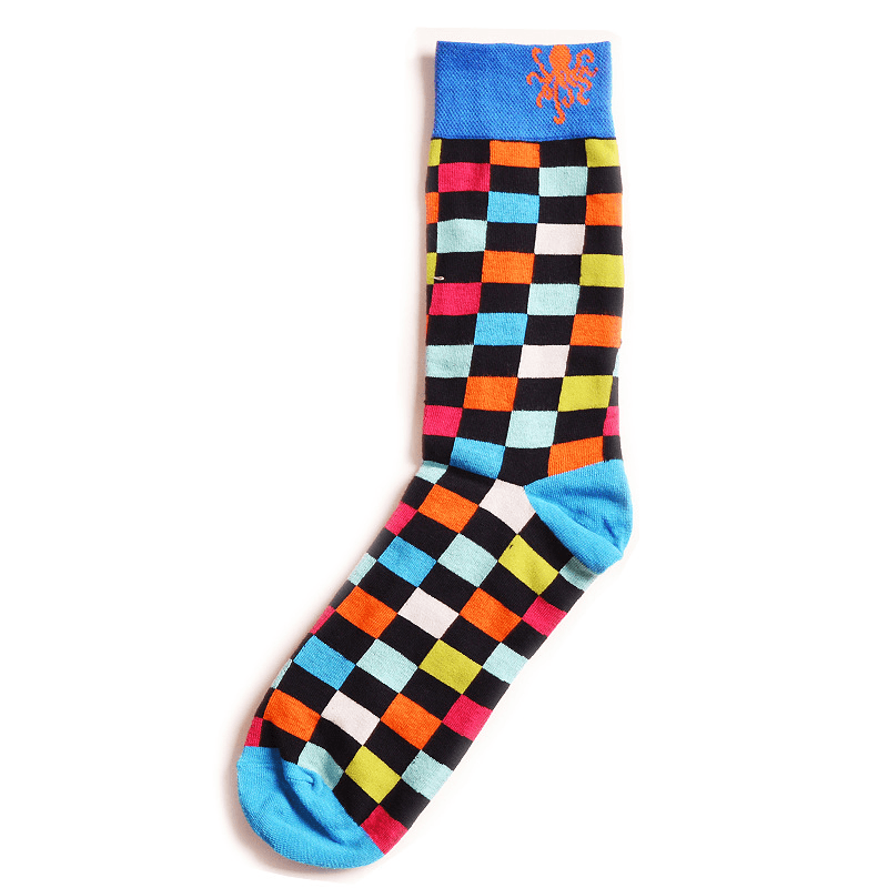 Men'S Street Wild Classic Geometry Striped Cotton Mid-Socks - MRSLM