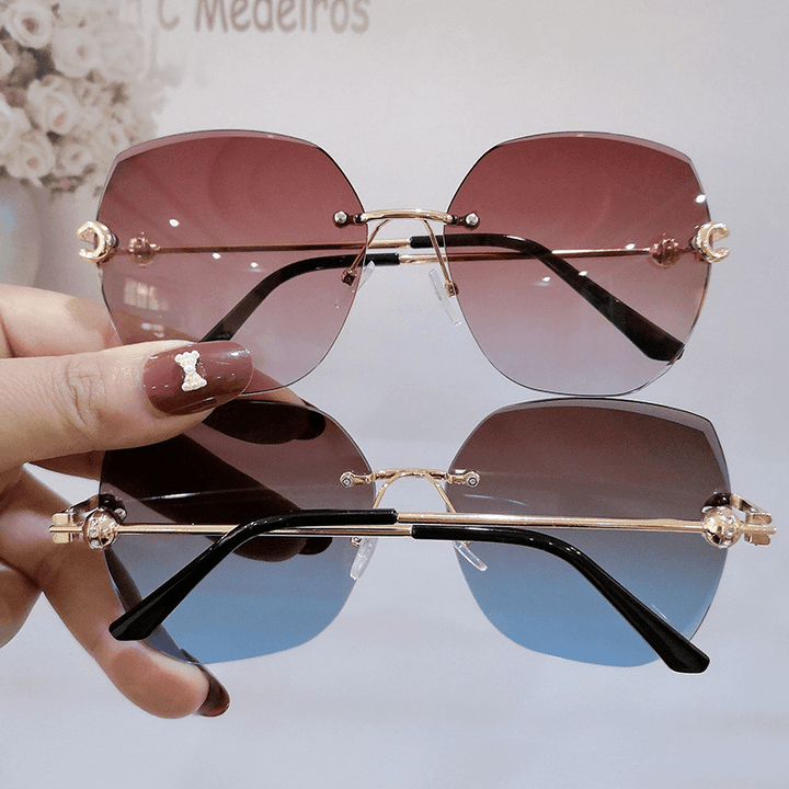 Planet-Shaped Rimless Cut-Edge Sunglasses - MRSLM