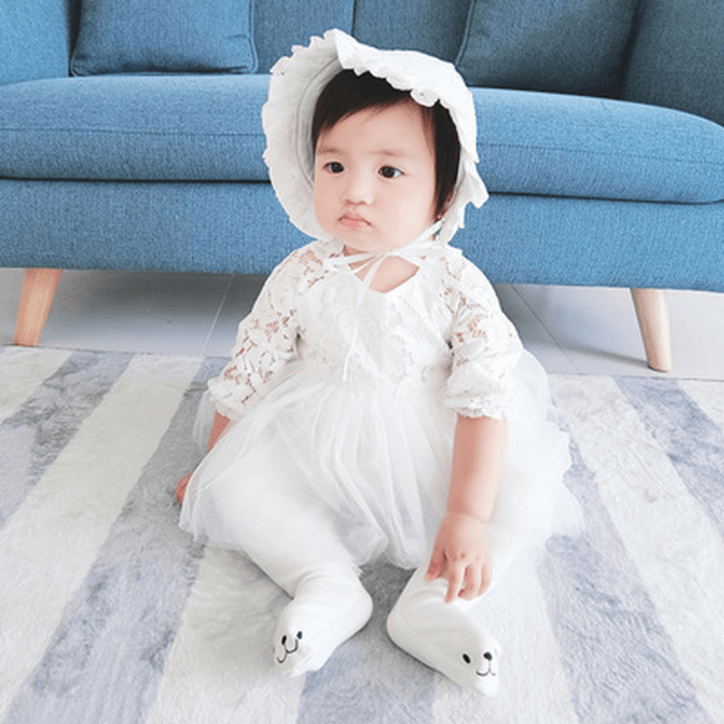 Qz7013 on Behalf of One Generation Ins Infant Explosion Lace Dress with Hat Gauze Dress. - MRSLM