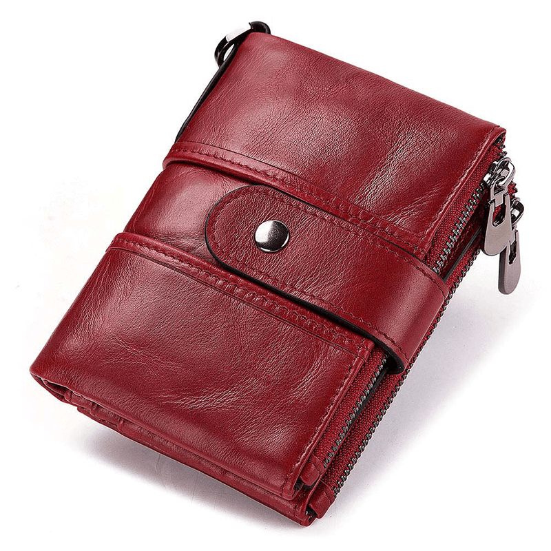 GZCZ Men RFID Genuine Leather Coin Bag Detachable Card Holder Wallet - MRSLM