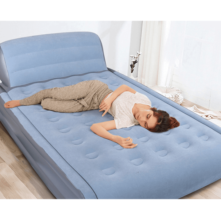 High Thickening Inflatable Bed Double Flocking Back Lazy Folding Bed Moisture-Proof and Moisture-Proof Home Users Outside - MRSLM