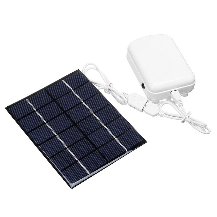 1.6L/Min Solar Powered Air Pump Kit Portable 5W Solar Panel Oxygen Pump for Fish Tank - MRSLM