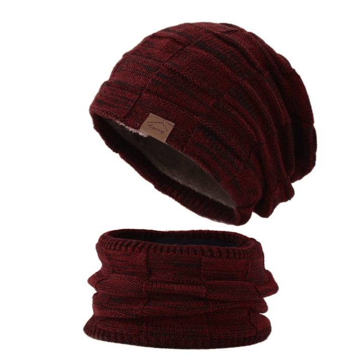 Two-Piece Knitted Woolen Hat and Scarf for Lovers - MRSLM