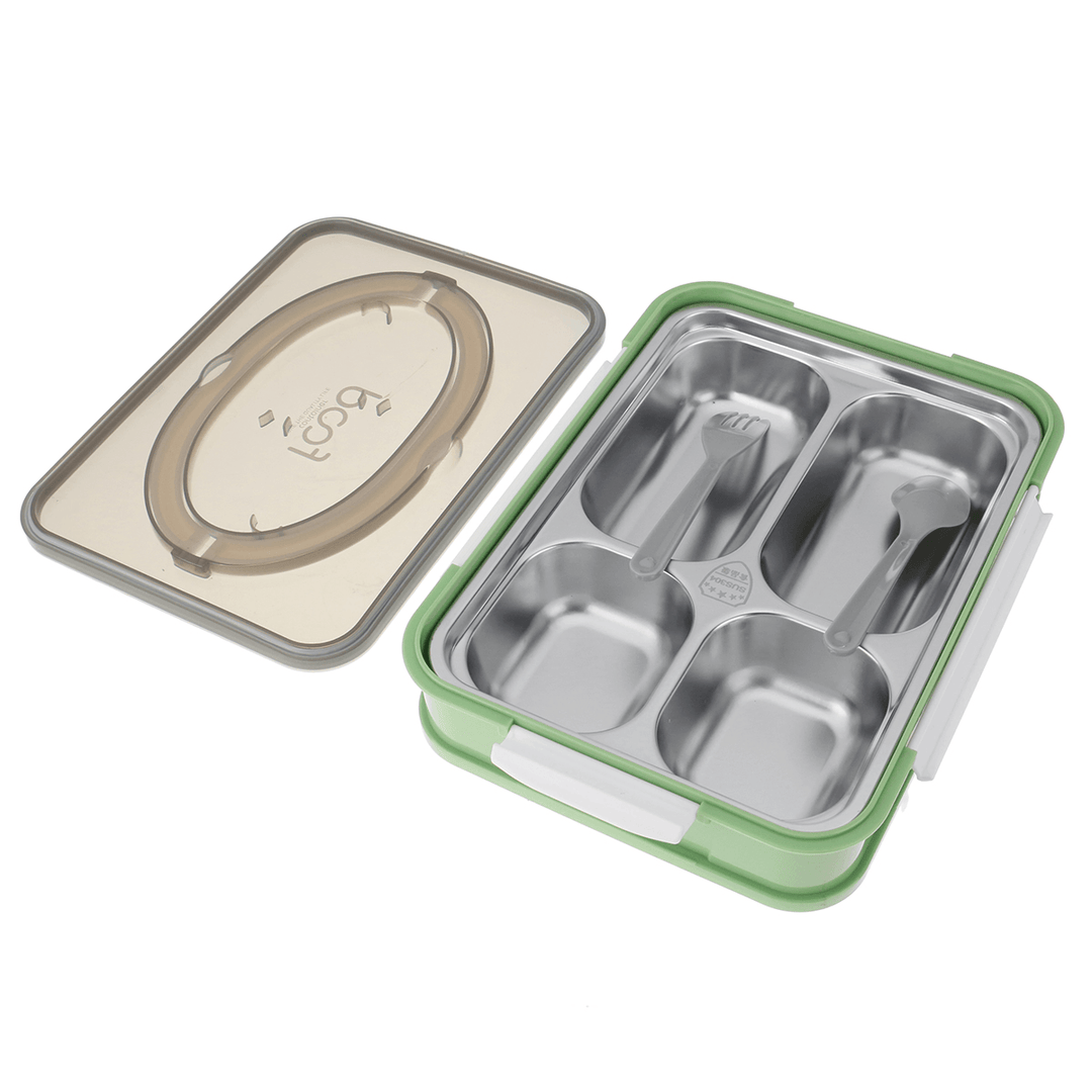 3/4-Grid Bento Box Large Capacity Students Lunch Box Eco-Friendly Leakproof 1000Ml Food Container for Outdoor Camping Travel Picnic - MRSLM