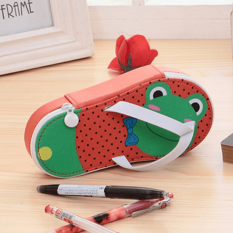 Cute Fruit Flip-Flops Creative Slippers Pencil Bag School Office Stationery Supplies Pencil Case - MRSLM