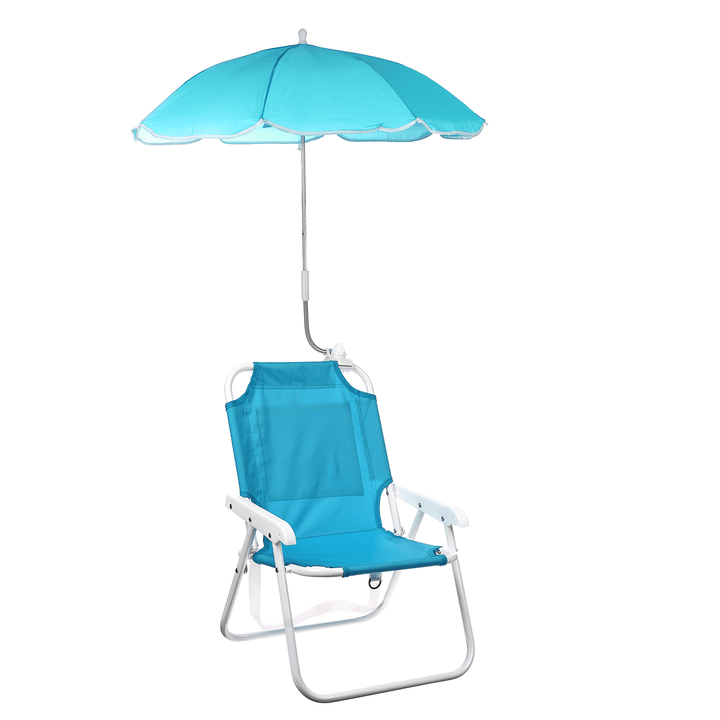 Outdoor Child Beach Chair Folding Chair with Umbrella and behind Pocket - MRSLM