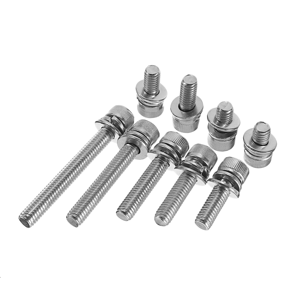 Suleve M6SH3 50Pcs M6 Hex Socket Knurled Cap Head Screw 304 Stainless Steel Bolt Assortment Set - MRSLM