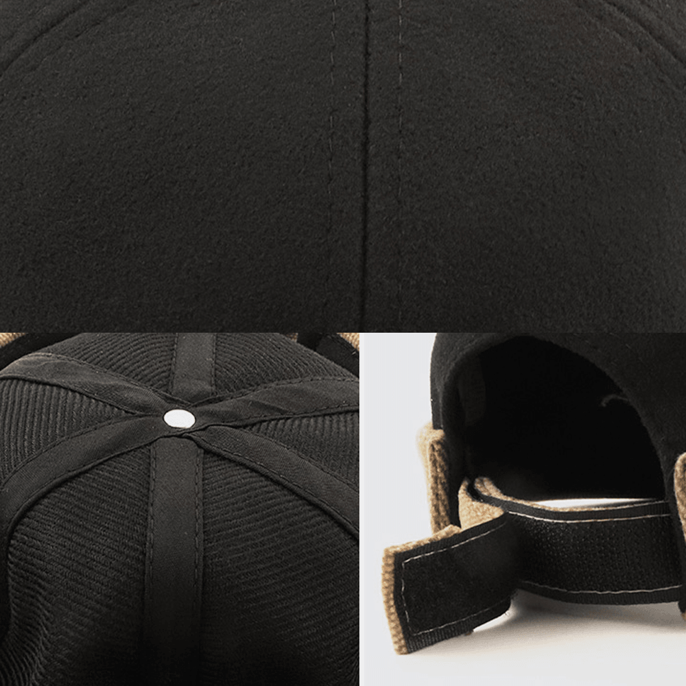 Unisex Felt Contrast Color Retro Hip-Hop Style Winter Casual Beanie Brimless Skull Hat Landlord Hat - MRSLM