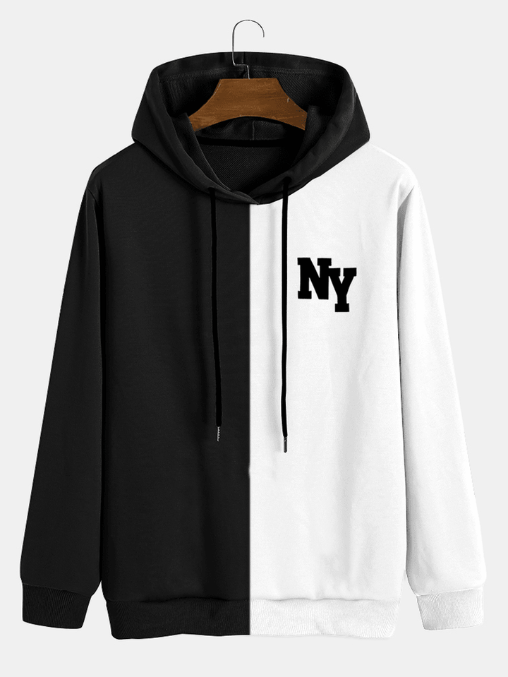 Mens Black Classic NY Embroidered Hooded Sweatshirt - MRSLM