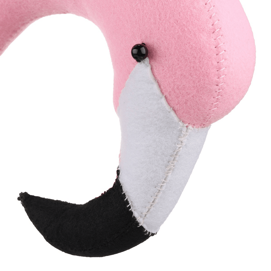 3D Flamingo Animal Head Wall Art Hanging Doll Chrismas Gift Toy Children Kids Room Decorations Birthday Party - MRSLM