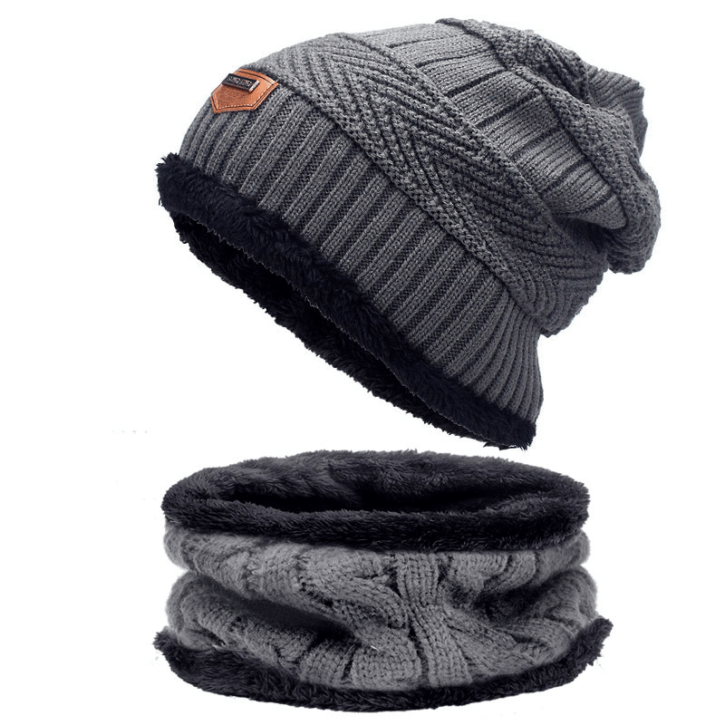 Autumn Winter Hats and Scarves for Men and Women with Velvet Thick - MRSLM