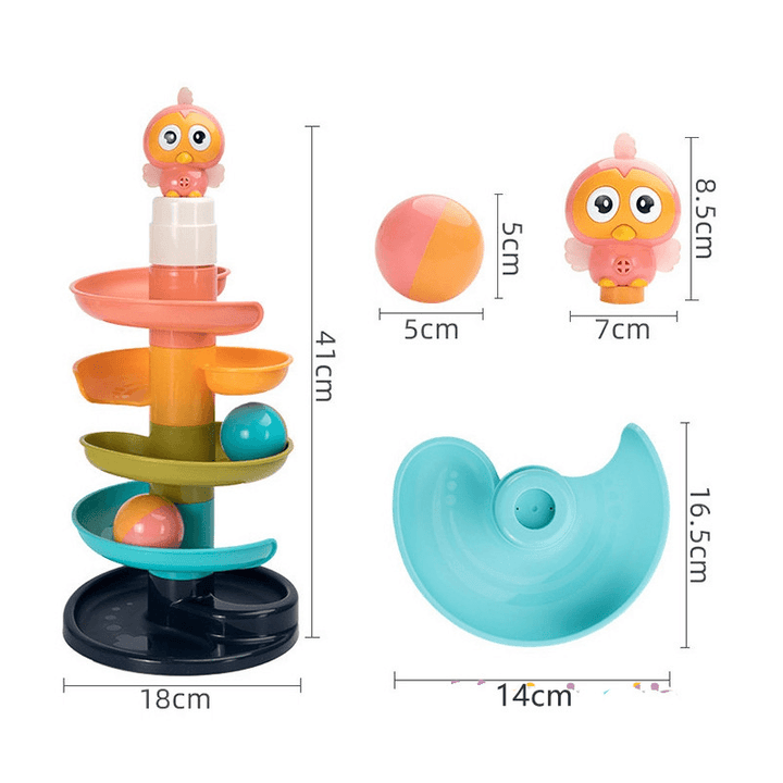 Baby Puzzle Fun Track Sliding Ball Tower Building Block Toy - MRSLM