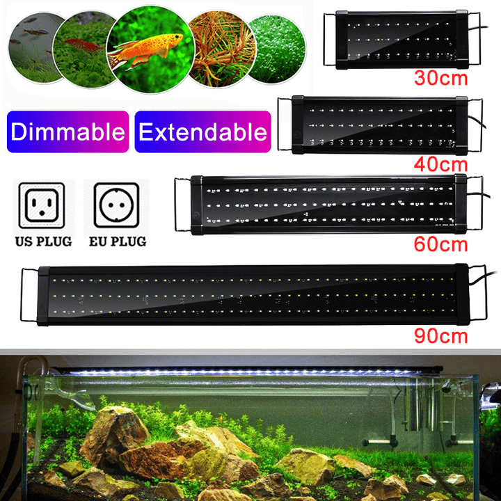 30/40/60/90Cm LED Aquarium Fish Tank Light Stepless Dimming SMD2835 Water Grass Lamp AC100-240V - MRSLM