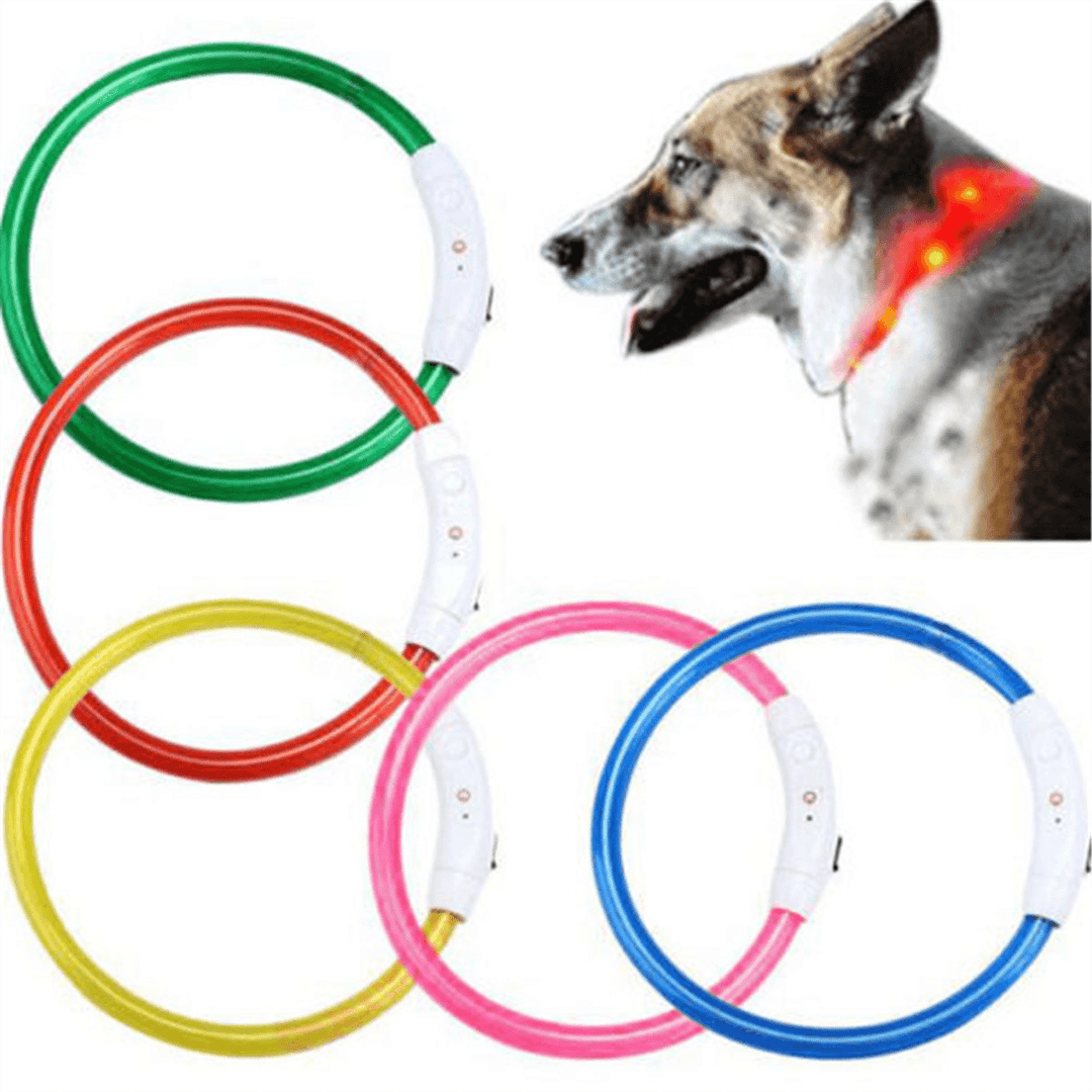 50CM Pet Dog Rechargeable USB Waterproof LED Flashing Light Band Collar - MRSLM