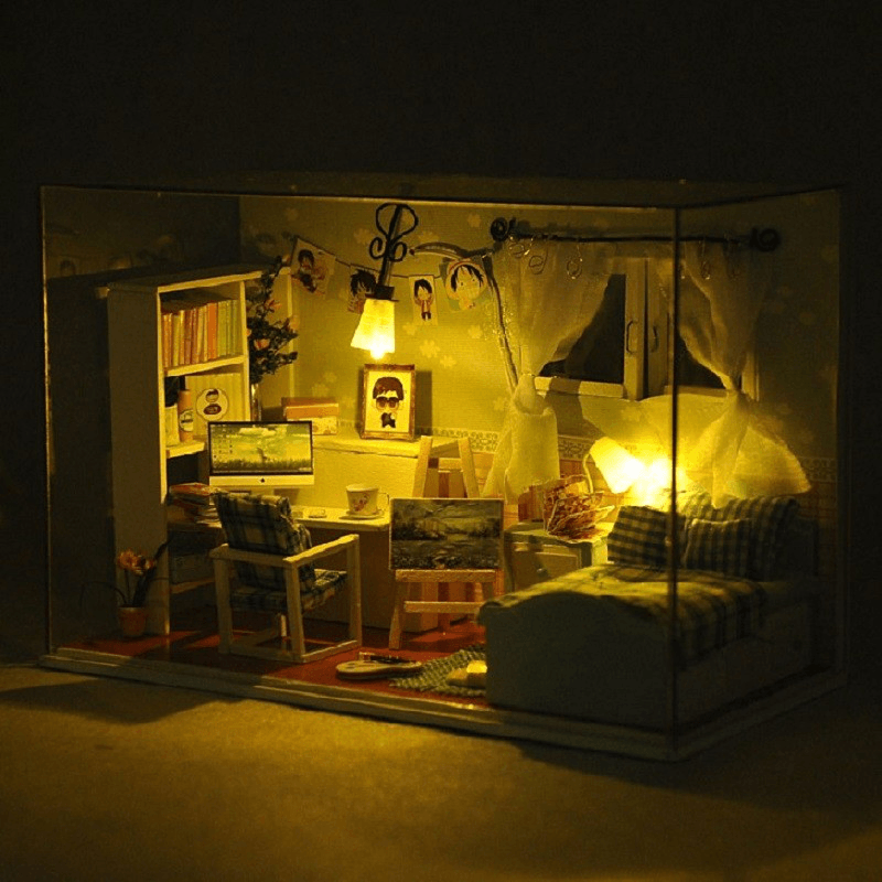 Cuteroom 1:32Dollhouse Miniature DIY Kit with Cover& Music LED Light Heart of Ocean - MRSLM