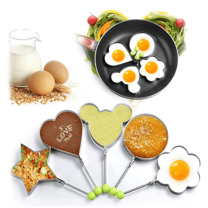 Kitchen Stainless Steel Cute Shaped Fried Egg Mold Pancake Rings Mold - MRSLM