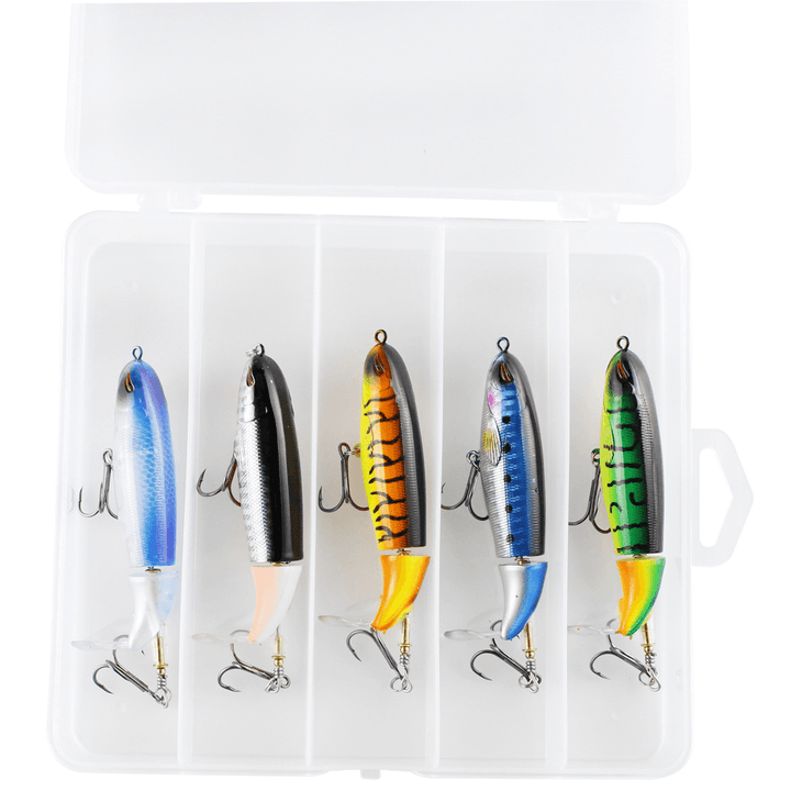 ZANLURE 5PCS 13G Floating Pencil Fishing Lures Hard Shell Plastic Fish Simulation Lures with 2 Hooks Fishing Tools - MRSLM