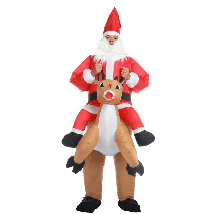 3D Christmas Costume Santa Rides Elk Costume Christmas Dress Costume for Kids Adult Party Prop Supplies - MRSLM