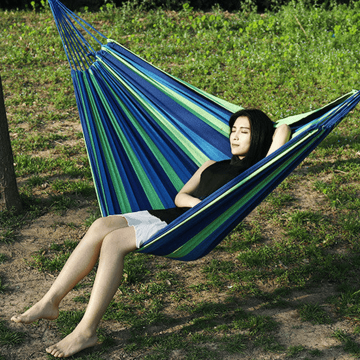 Portable Canvas Hammock Outdoor Garden Camping Travel Swing Hanging Bed - MRSLM