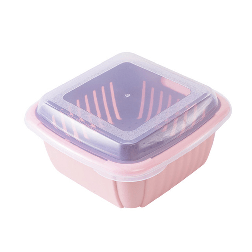 Double Layers Drain Basket Quick Drain Wash Fruits Vegetables Kitchen Tray Storage Basket Kitchen Storage Boxes - MRSLM