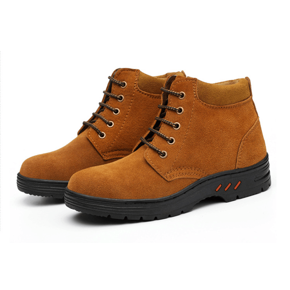 Men Steel Toe Slip Resistant Soft Puncture Proof Safety Work Shoes - MRSLM
