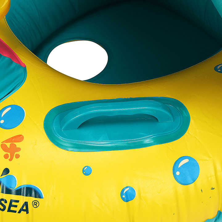 Baby Inflatable Swimming Float Ring PVC Lying Water Seat Boat Sunshade Pool Mattress with Canopy Kid Gift - MRSLM