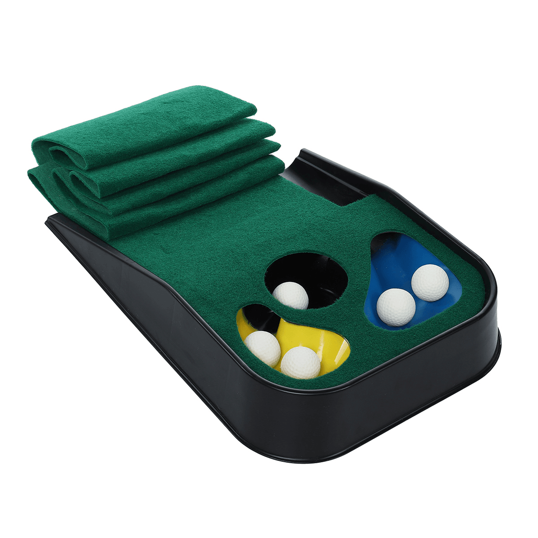 Golf Practice Putting Mat Set 5 Pcs Golf Ball 2M Golf Putting Mat Auto Return Practice Trainer Sport Exercise Tools - MRSLM