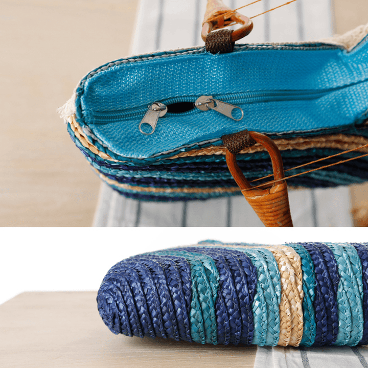 Women Lace Stylish Travel Straw Handbags Beach Bags - MRSLM