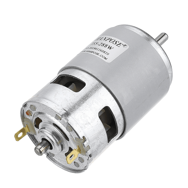 HANPOSE 775 Motor DC 12V 24V 80W 150W 288W DC Motor Large Torque High Power DC Motor Double Ball Bearing Spindle Motor - MRSLM