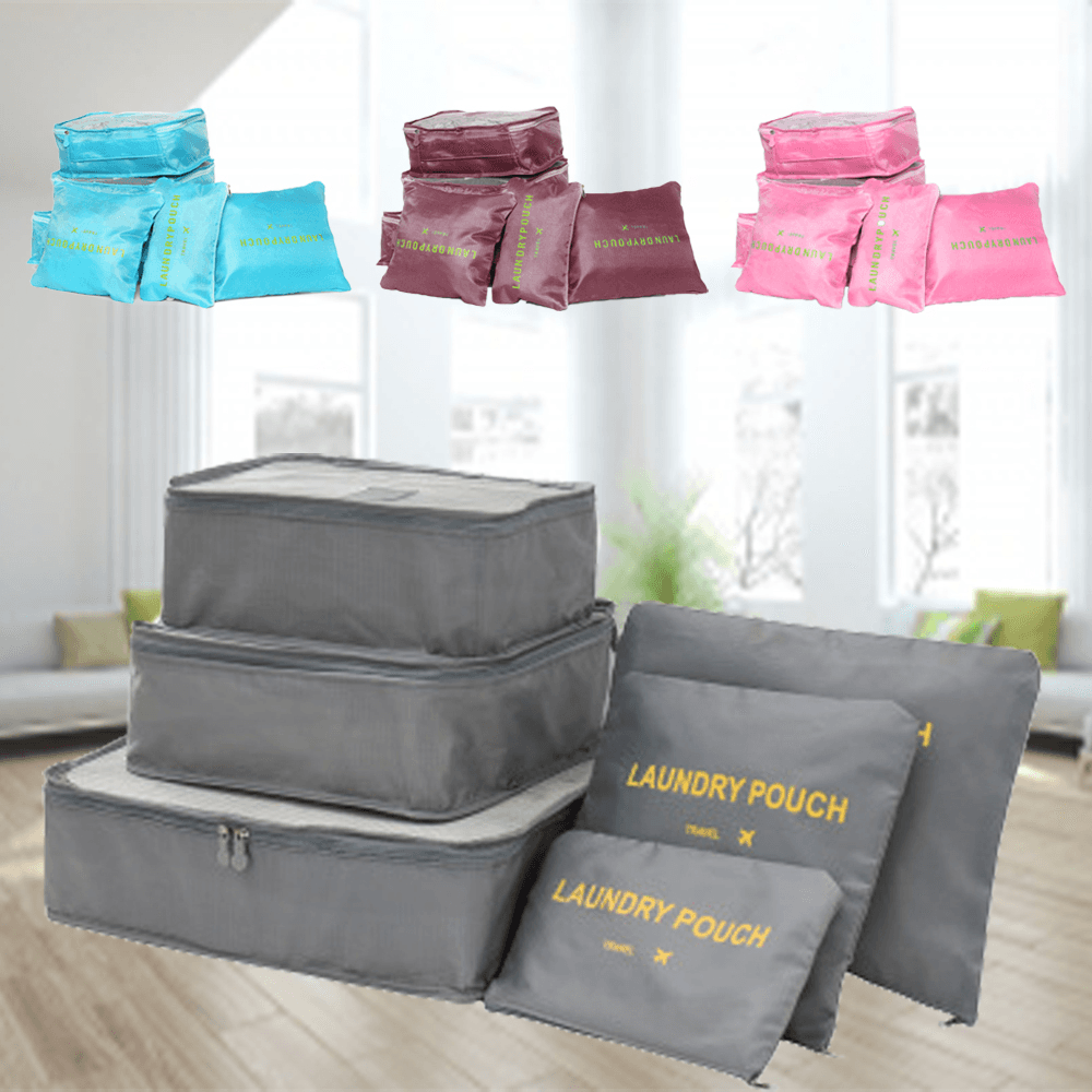 SAGM 6 in 1 Outdoor Travel Sorting Clothes Storage Bag Luggage Packing Bag Clothes Bags - MRSLM