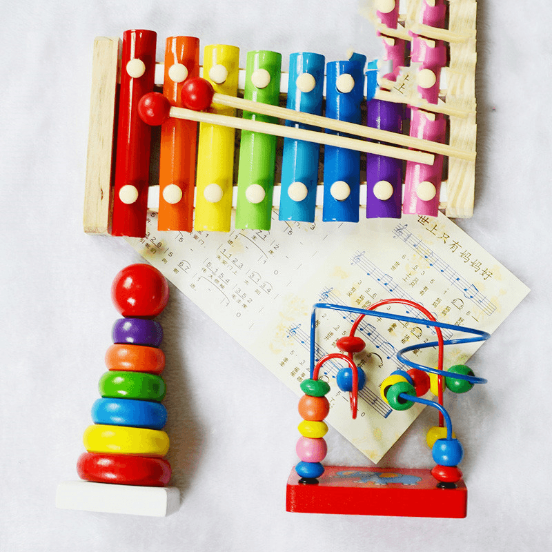 Boy Girl Baby Educational Musical Instrument Toy 1-2-3 Years Old Eight-Tone Xylophone - MRSLM