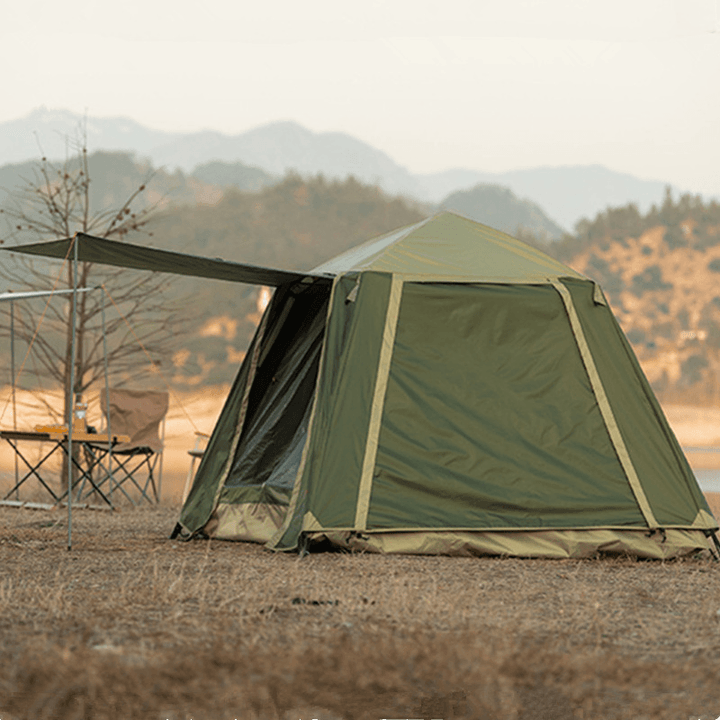 3~4 Perple Camping Automatic Tent Thickened Mesh Tent UPF30+ Sun Protection Portable Outdoor Traveling Camping Tent - MRSLM