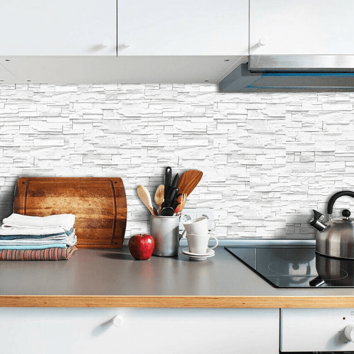 9Pcs Kitchen Tile Stickers Mosaic Wall Paper Bathroom Self-Adhesive Decor Home DIY - MRSLM