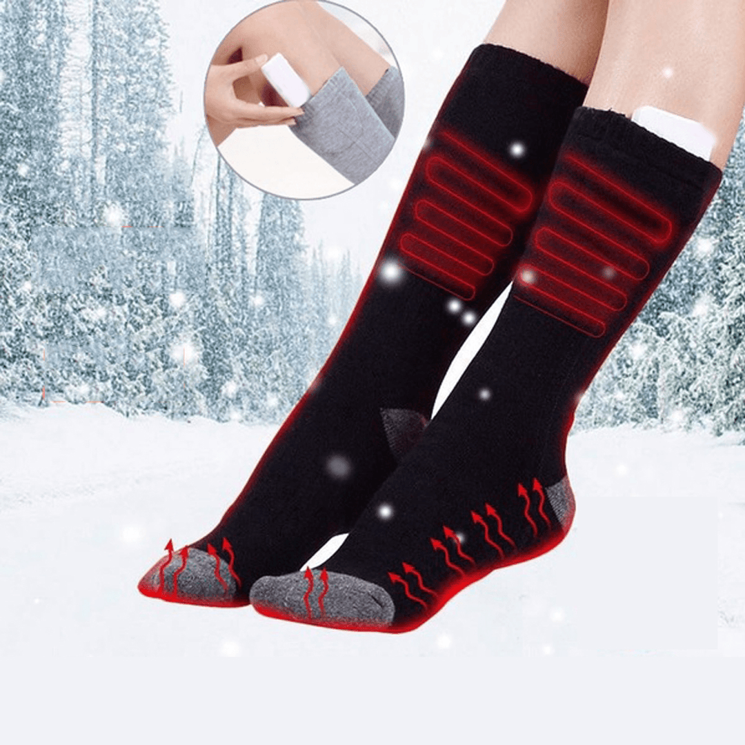 5V Thermal Cotton Heated Socks Men Women Battery Case Battery Operated Winter Foot Warmer Electric Socks Warming Socks - MRSLM