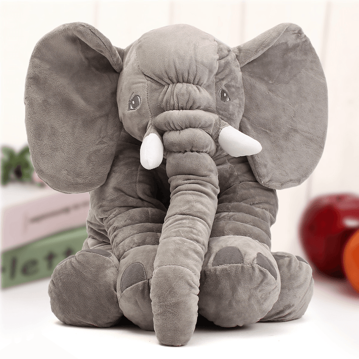 23.5" 60Cm Cute Jumbo Elephant Plush Doll Stuffed Animal Soft Kids Toy Gift - MRSLM