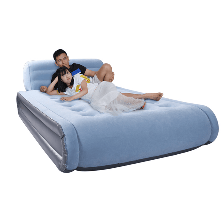 High Thickening Inflatable Bed Double Flocking Back Lazy Folding Bed Moisture-Proof and Moisture-Proof Home Users Outside - MRSLM