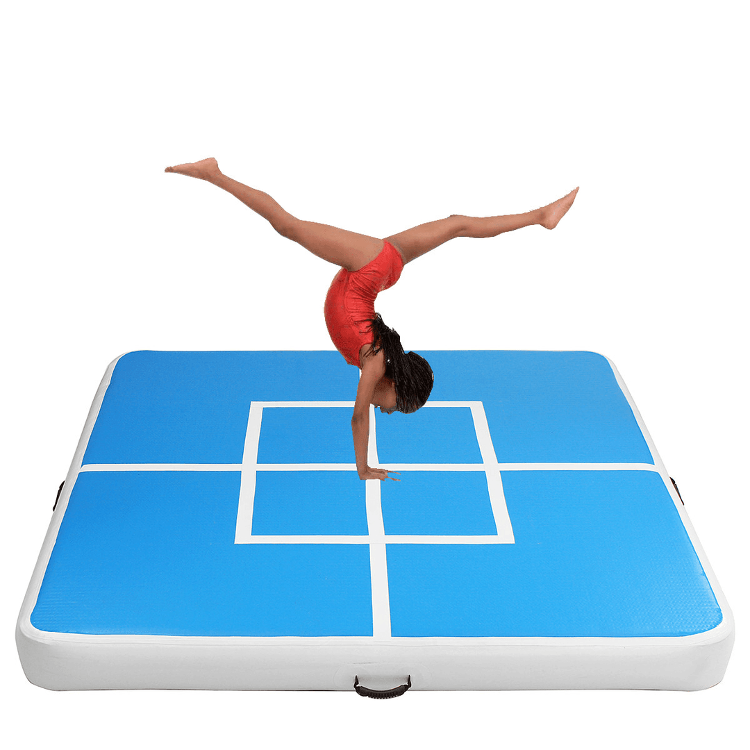 78.74X78.74X5.9Inch Inflatable Gym Air Track Gymnastics Mat Tumbling Training Exercise Practice Airtrack Pad - MRSLM