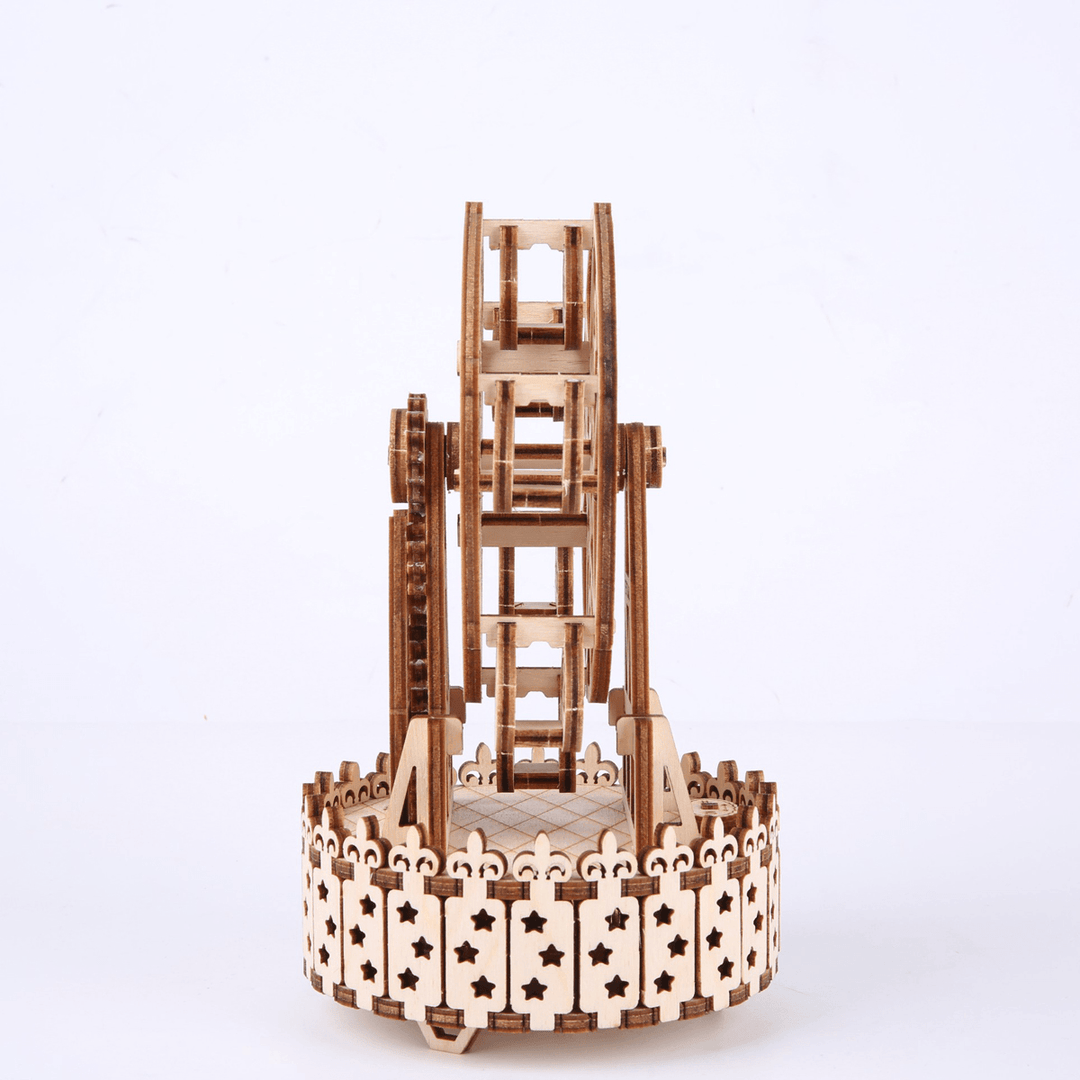 3D Wooden Ferris Wheel Puzzle Music Box DIY Assembly Toys Creative Gift - MRSLM