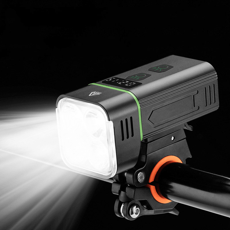 Powerful Bicycle Front Headlight 1800LM 4Xt6 5 Modes USB Type-C Bike Searchlight LED Flashlight 5000Mah Power Bank - MRSLM