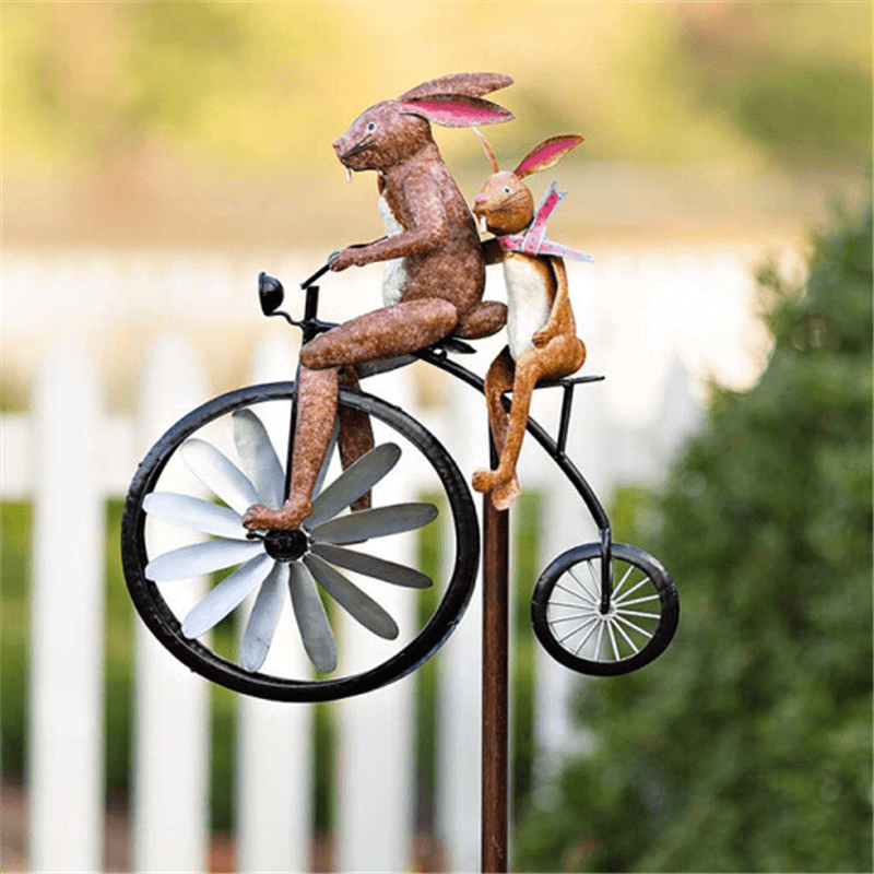 Animal Motorcycle Garden Pile Metal Crafts Wrought Iron Courtyard Garden Decoration Windmill - MRSLM