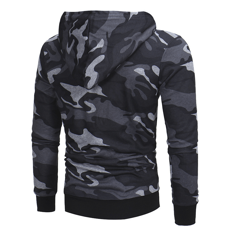 Fleece Hoodie Printed Loose Long Sleeve Jacket - MRSLM