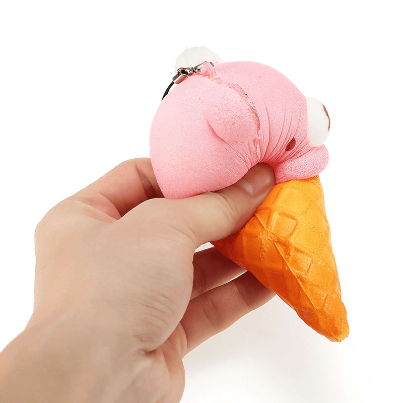 Squishy Ice Cream Bear Soft Slow Rising Collection Gift Decor Squish Squeeze Toy - MRSLM