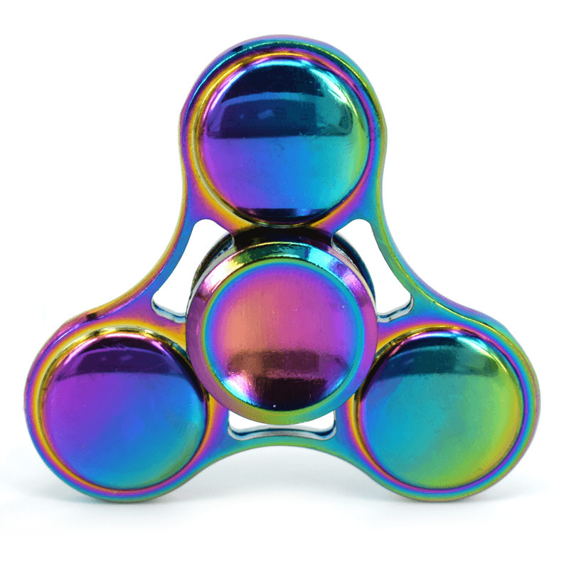 Colorful Whirlwind Triangle Fingertip Gyro Clover Cool Alloy UFO Inter Finger Gyro - MRSLM