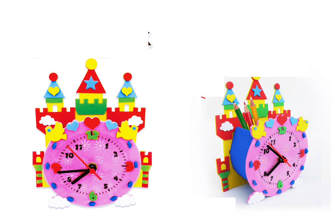 Clock DIY Handmade Materials Cartoon Early Education for Children - MRSLM