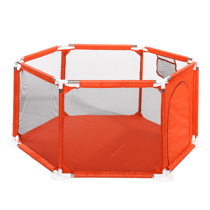 70X66Cm Outdoor Travel 6 Sided Kids Playpen Baby Playing House Interactive Children Toddler Room Play Mat with Safety Gate - MRSLM