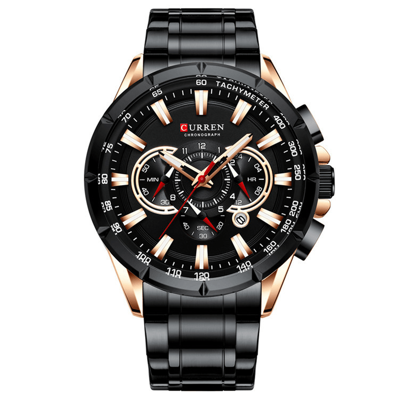 CURREN 8363 Chronograph Waterproof Men Wrist Watch Luminous Display Quartz Watch - MRSLM