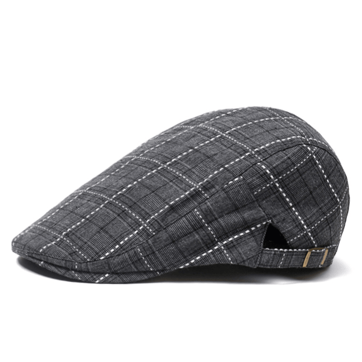 Peaked Cap Forward Cap Plaid Baseball Cap Visor Beret Sun Hat - MRSLM