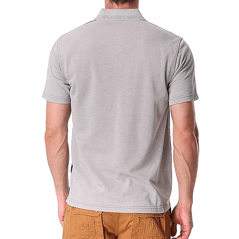 Men'S Striped Printed Soft Cotton T-Shirts Casual Turn-Down Collar Golf Shirt - MRSLM