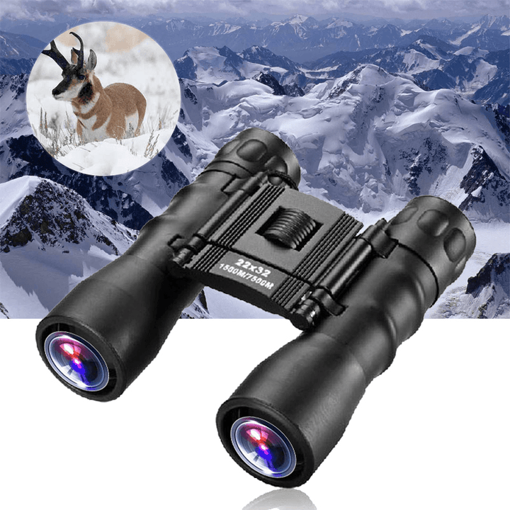 22X32 HD Military Army Binoculars Portable Low-Light Night Vision Folding Hunting Camping Telescope - MRSLM